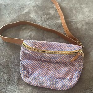 Stylish Checkered Clare V. Fanny- Orange and Blue